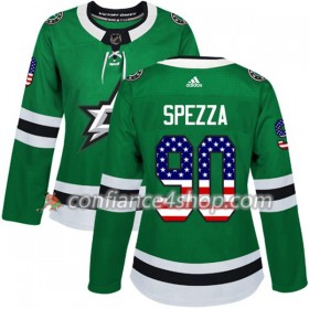 Adidas Maillot de Hockey Dallas Stars Jason Spezza 90 2017-2018 Kelly Vert USA Flag Fashion Authentic - Femme